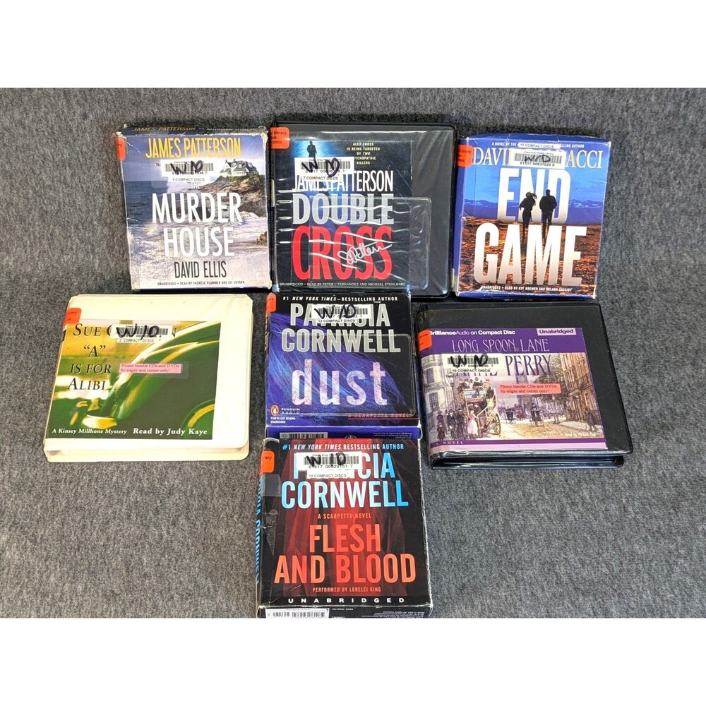 Audiobook CD Collection 7 Patterson Baldacci Cornwell Grafton Ex Library